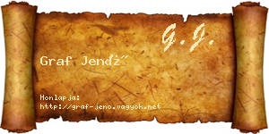 Graf Jenő névjegykártya
